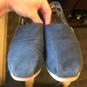 Navy Blue Toms Size 7
